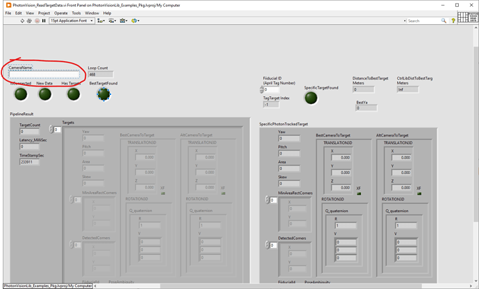 PhotonVisionLabVIEW CameraName