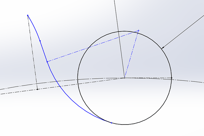 ANSI Half Tooth Undimensioned With Construction Lines