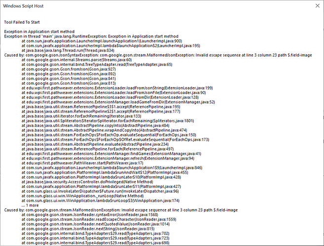 Pathweaver Error