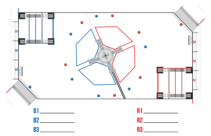 Strategy board for 2022 FRC game RAPID REACT tabloid paper sized