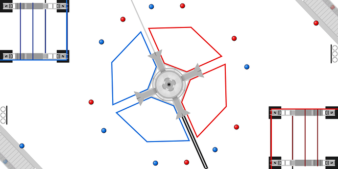 FIRST Robotics Competition (FRC) top-down field view for the 2022 game RAPID REACT cropped at the field perimeter
