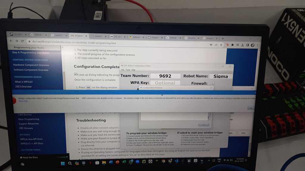 Radio bridge configuration error Technical Chief Delphi