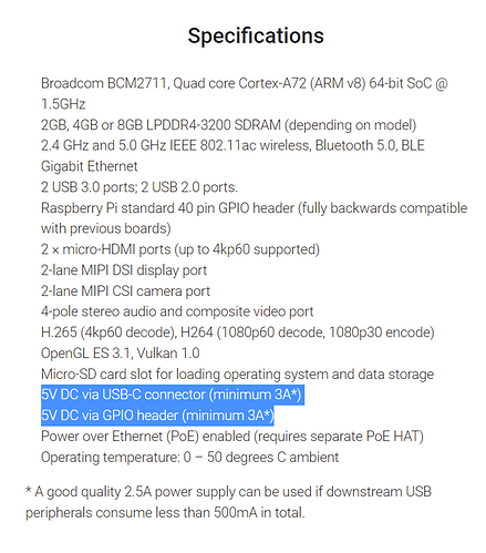 Raspberry pi specs