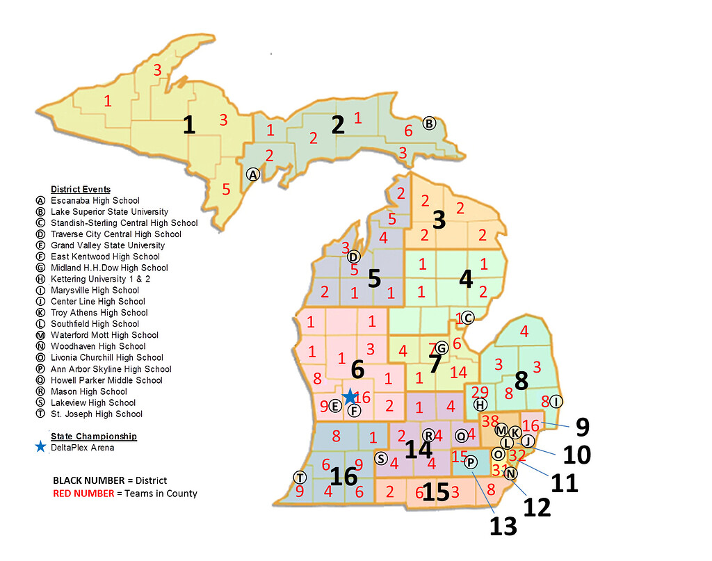 2016 Michigan Teams by County - General Forum - Chief Delphi
