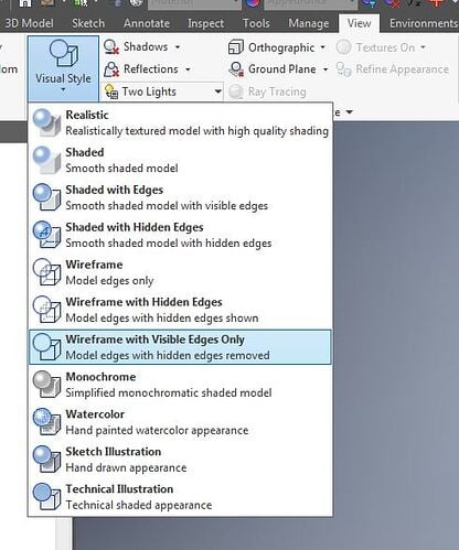 inventor wireframe