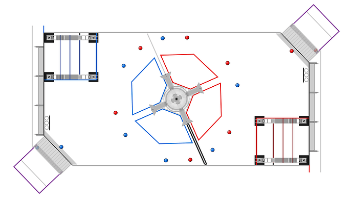 FIRST Robotics Competition (FRC) top-down field view for the 2022 game RAPID REACT