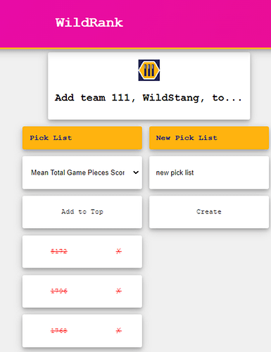 Pick Lists