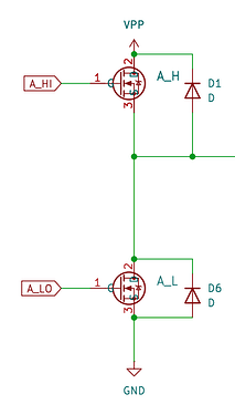 Image of an a single section of an H-bridge circuit