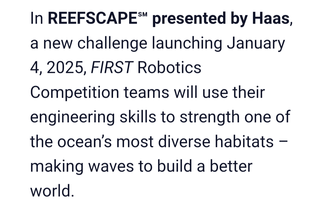 FIRST DIVE presented by REEFSCAPE presented by HAAS General Forum Chief Delphi