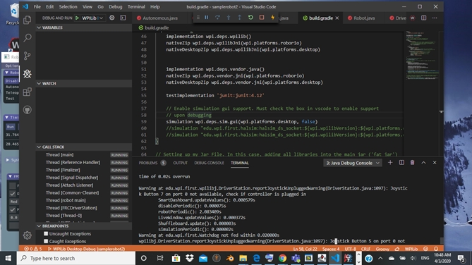 Help needed for WPILIB simulation tool (java) - Programming - Chief Delphi