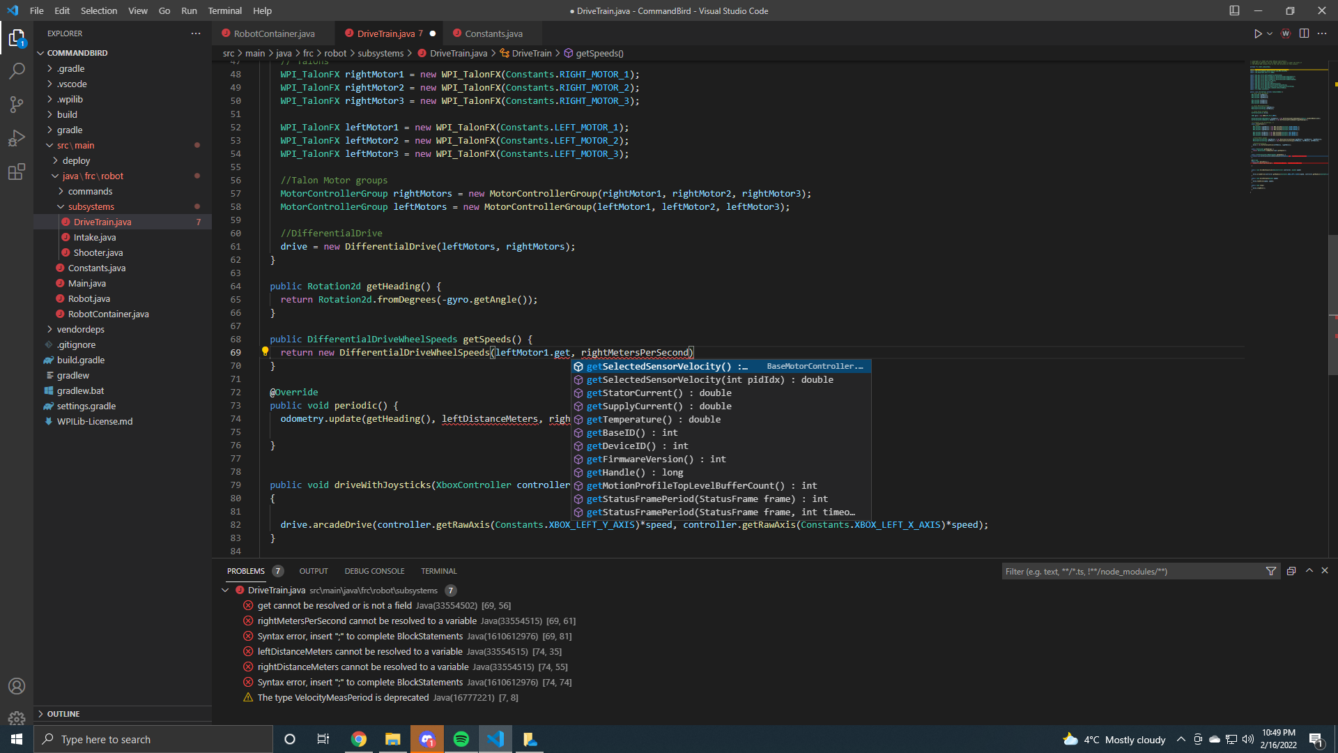 Help with using Talon FX integrated encoders - Java - Chief Delphi
