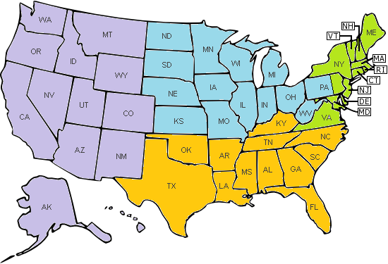 Super Regional Division Map - 2012