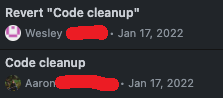 code cleanup