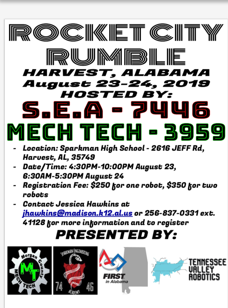 New Off Season Event Rocket City Rumble August 23 24 Huntsville Al Area Off Season Events Chief Delphi New Off Season Event Rocket City Rumble August 23 24 Huntsville Al Area Off Season Events Chief Delphi