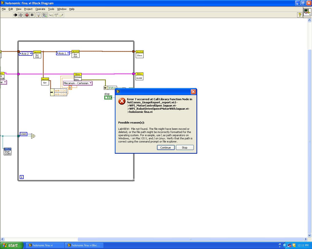error 7 in labview won't let me export to crio NI LabVIEW Chief Delphi